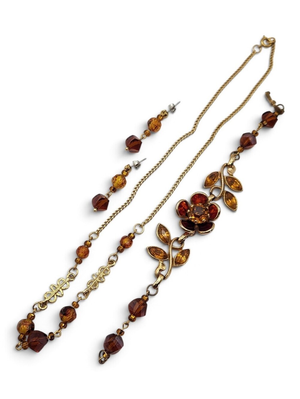 Upcycled from Vintage Parts Demi Parure in Fall Colors